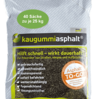 Kaugummiasphalt 1000 kg (25kg x 40 Stück)